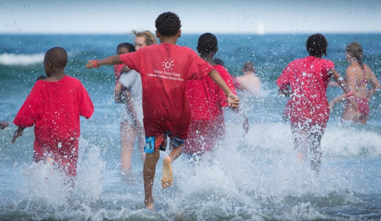 children in water