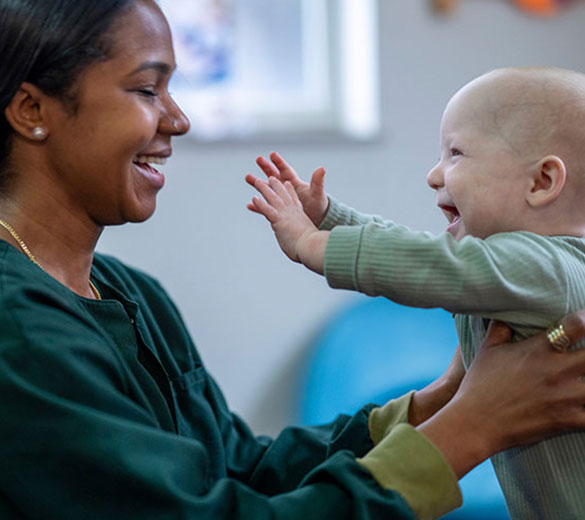 teacher and baby